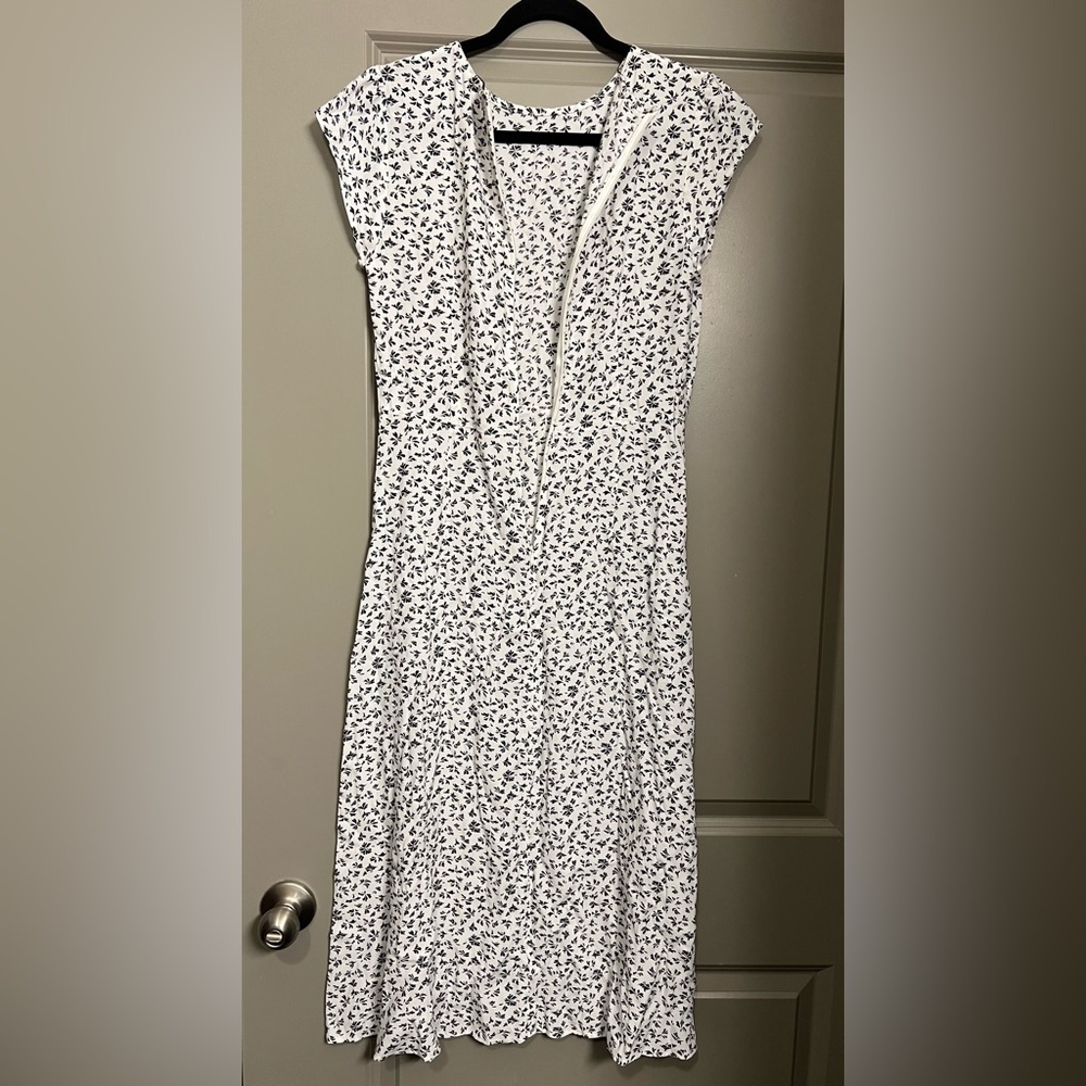 Loft Black Floral Print Dress Size 2 - Picture 6 of 6
